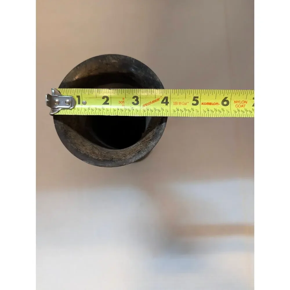 Vintage Antique Brass Trumpet Vase Distressed Etched Verdigris Metal 10" - Picture 8 of 10